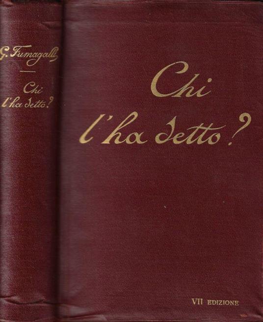 Chi l'ha detto? - Giuseppe Fumagalli - copertina