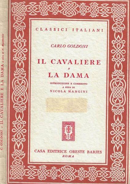 Il cavaliere e la dama - Carlo Goldoni - copertina