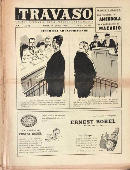 Il Travaso anno 1955 N. 29-42 (mancanti 40 e 32) - Guglielmo Guasta - copertina