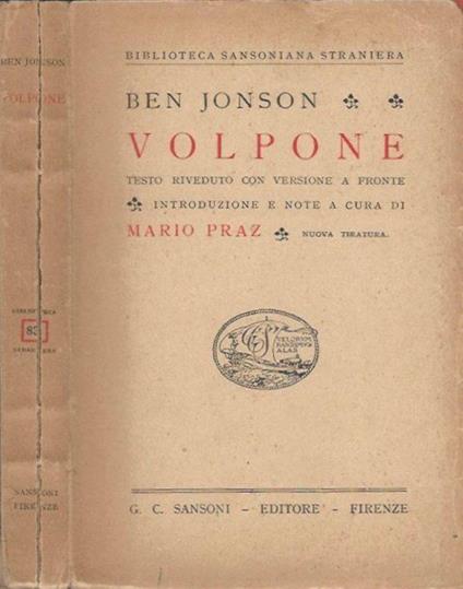 Volpone - Ben Jonson - copertina