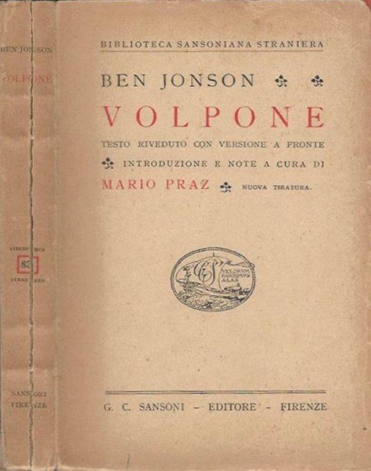 Volpone - Ben Jonson - copertina