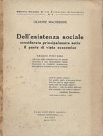 Dell'esistenza sociale, considerata principalmente sotto il punto di vista economico