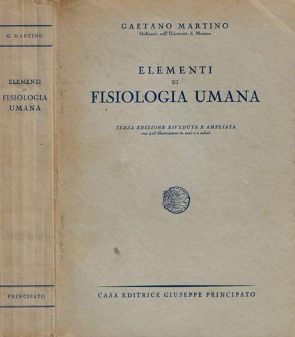 Elementi di fisiologia umana - Gaetano Martino - copertina