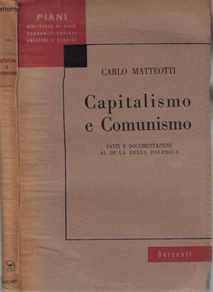 Capitalismo e comunismo - Carlo Matteotti - copertina