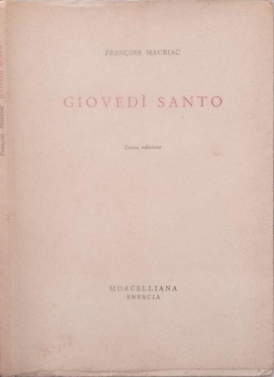 Giovedì Santo - François Mauriac - copertina
