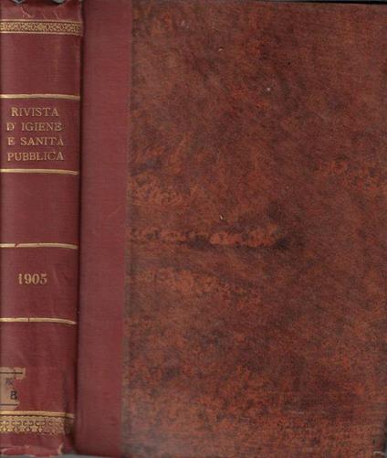Rivista di igiene e sanità pubblica anno XVI 1905 - Maria Luigia Pagliani - copertina