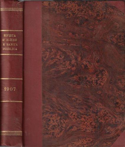 Rivista di igiene e sanità pubblica anno XVIII 1907 - Maria Luigia Pagliani - copertina