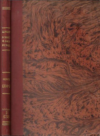 Rivista d'igiene e sanità pubblica indice generale dal 1900 al 1909 - Maria Luigia Pagliani - copertina