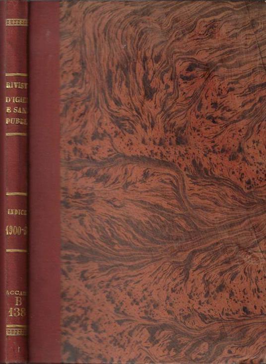 Rivista d'igiene e sanità pubblica indice generale dal 1900 al 1909 - Maria Luigia Pagliani - copertina