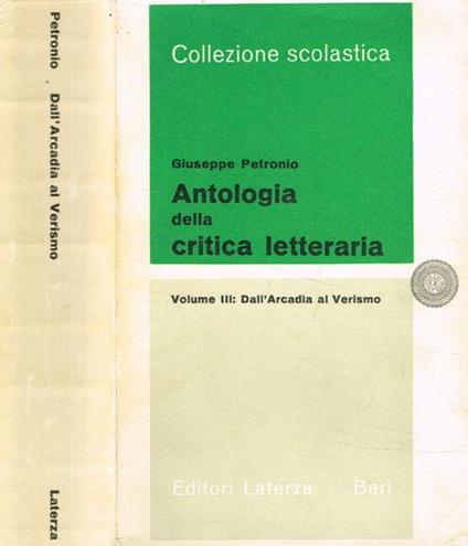 Antologia della critica letteraria - Giuseppe Petronio - copertina