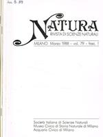 Natura. Rivista di scienze naturali. Vol.79 fasc.1, 2, 3, anno 1988