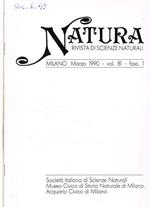 Natura. Rivista di scienze naturali. Vol.81 fasc.1, 2/3, anno 1990