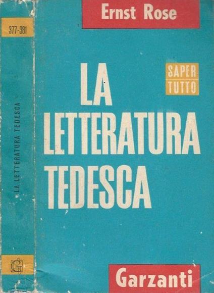 La letteratura tedesca - Ernst Rose - copertina