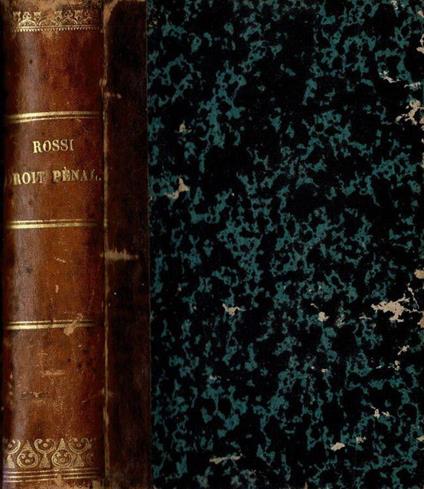 Traitè de droit pènal - P. Rossi - copertina