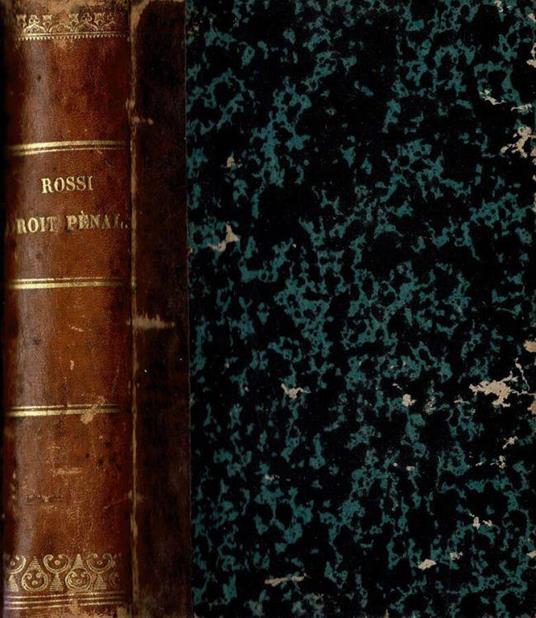 Traitè de droit pènal - P. Rossi - copertina