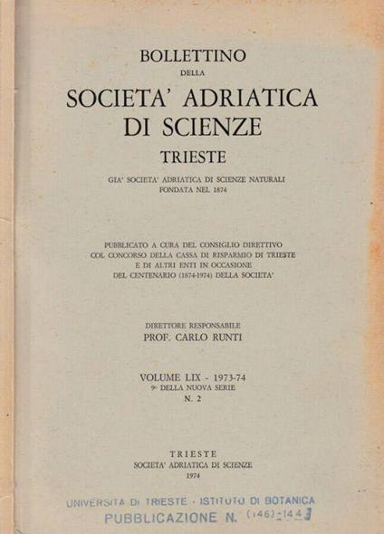 Bollettino dell società adriatica di scienze - Carlo Runti - copertina