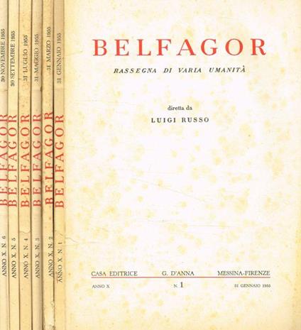 Belfagor. Rassegna di varia umanità. Anno 1955 - Luigi Russo - copertina