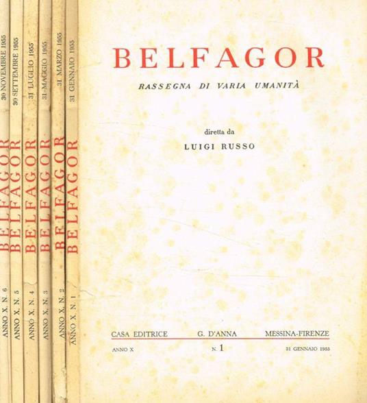 Belfagor. Rassegna di varia umanità. Anno 1955 - Luigi Russo - copertina