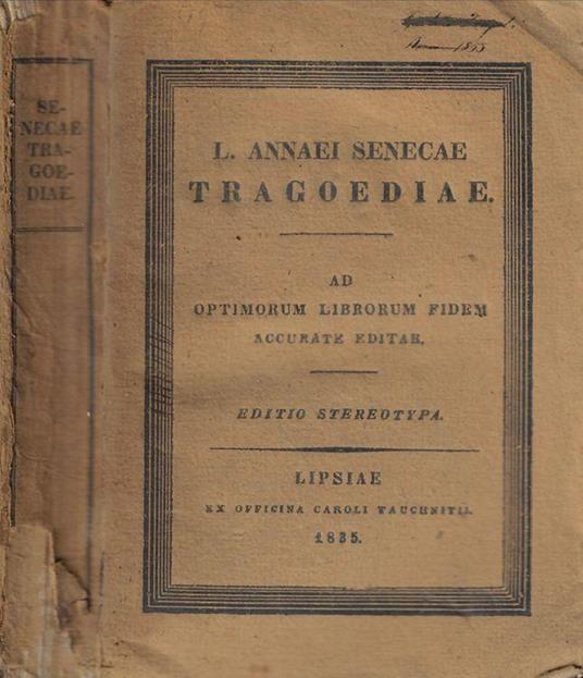 Tragoediae - L. Anneo Seneca - copertina