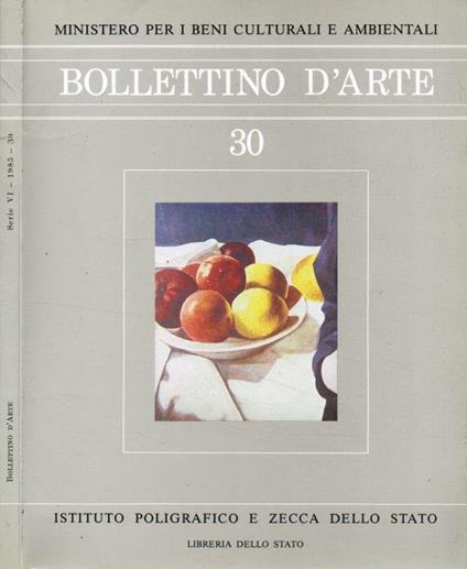 Bollettino d'Arte. Serie VI, n.30, marzo-aprile 1985 - Francesco Sisinni - copertina