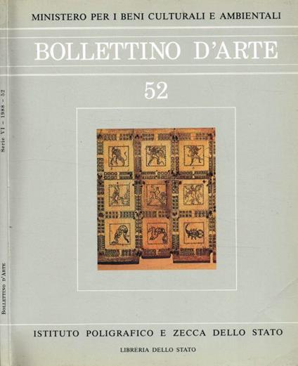 Bollettino d'Arte. Serie VI, n.52, novembre-dicembre 1988 - Francesco Sisinni - copertina