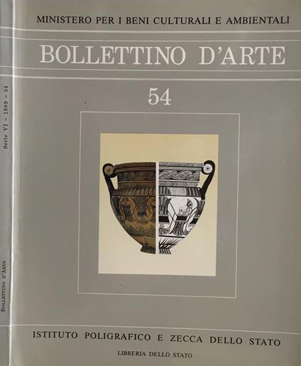 Bollettino d'Arte. Serie VI, fasc.54, anno 1989 - Francesco Sisinni - copertina