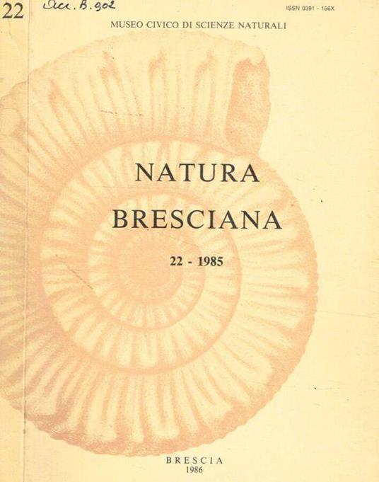 Natura bresciana n.22, 1985 - Ugo Vaglia - copertina
