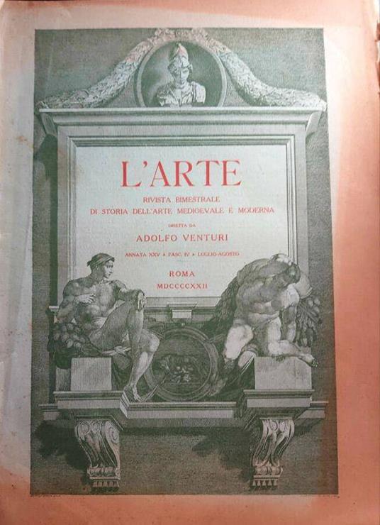 L' Arte N.4 del 1922 - Adolfo Venturi - copertina