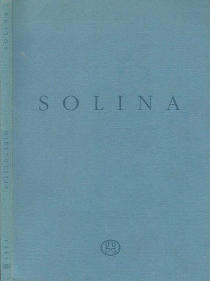 Francesco Solina. Epistolario - Cesare Vivaldi - copertina