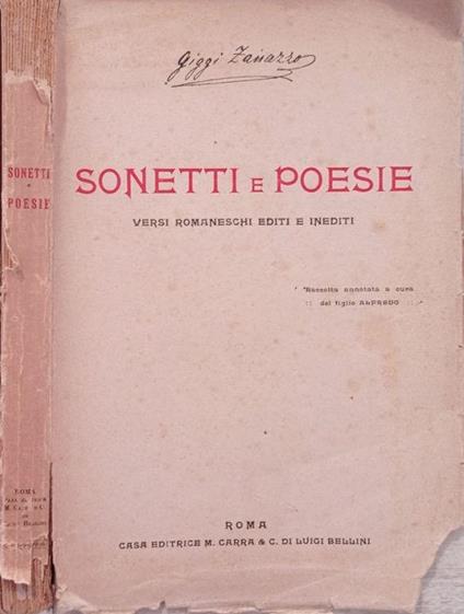 Sonetti e poesie Vol.I - Giggi Zanazzo - copertina
