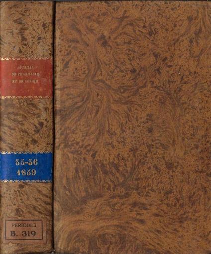 Journal de pharmacie et de chimie III série tome 35-36 1859 - copertina