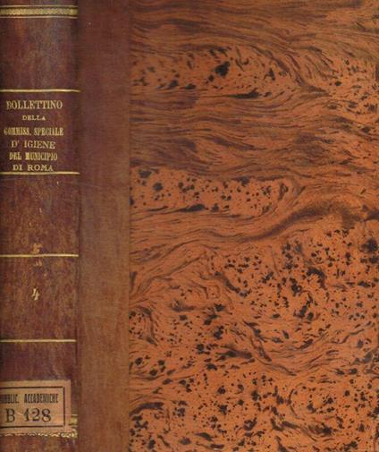 Bullettino della commissione speciale d'igiene del Municipio di Roma. Anno IV, 1884 - copertina