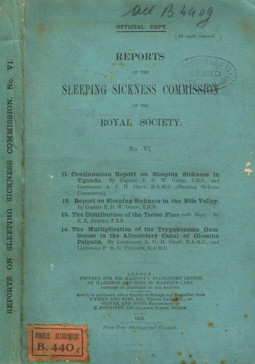 Reports of the sleeping sickness commission of the Royal Society n.VI - copertina