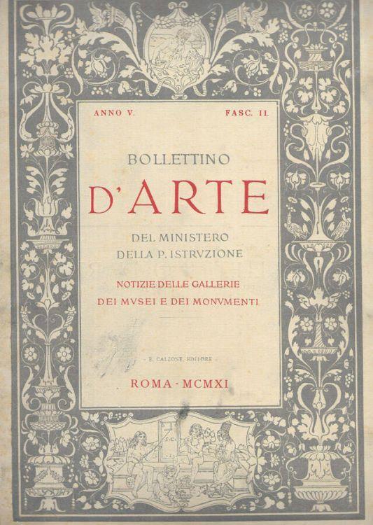 Bollettino d'arte del Ministero della P. Istruzione - copertina