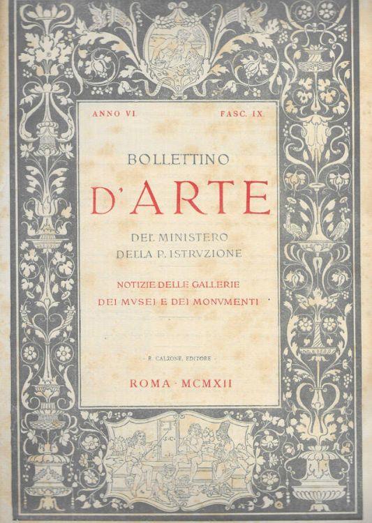 Bollettino d'arte del Ministero della P. Istruzione - copertina