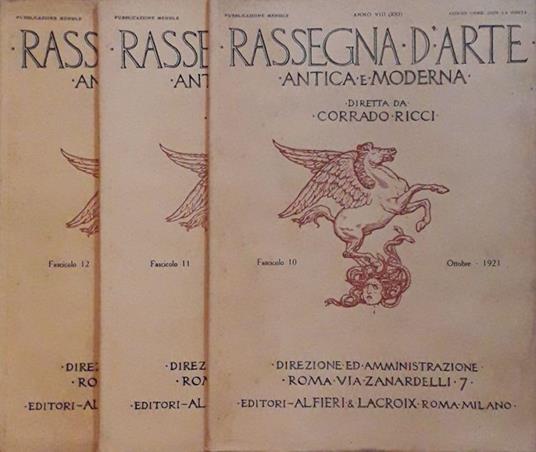 Rassegna d'Arte Antica e Moderna. Pubblicazione mensile - copertina