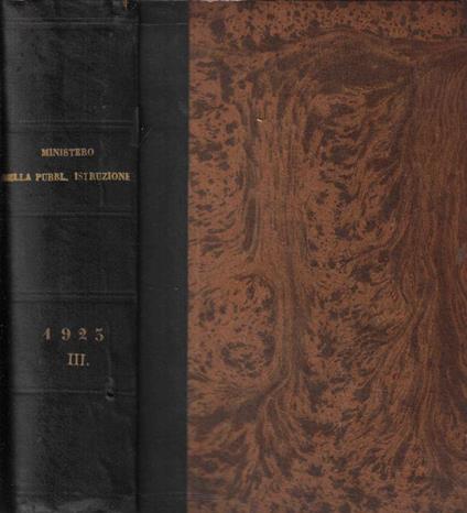 Bollettino ufficiale del Ministero dell'Istruzione Pubblica parte III anno 1923 (5 luglio-13 settembre) - copertina