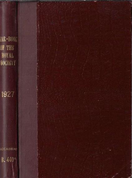 Year-book of the Royal Society of London 1927 - copertina