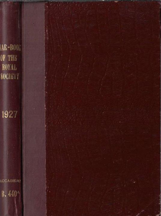 Year-book of the Royal Society of London 1927 - copertina
