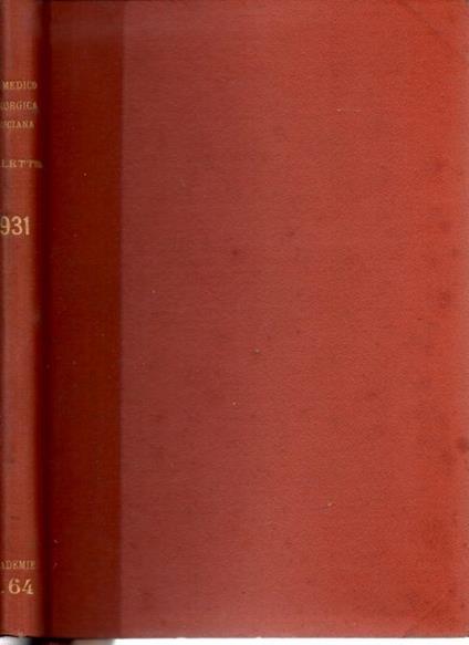 Bollettino della società medico chirurgica bresciana anno V 1931 (annata completa) - copertina