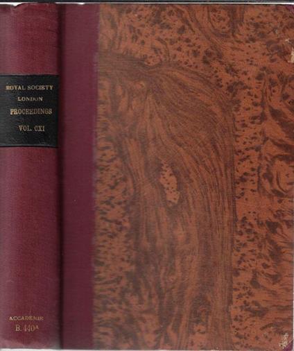 Proceedings of the Royal Society of London series B Vol CXI 1932 - copertina