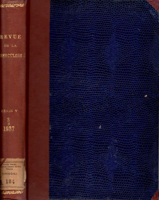 Revue de la tuberculose tome 3 1937 - copertina