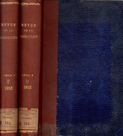 Revue de la tuberculose tome 16 1952 2 Voll. (Annata completa) - copertina