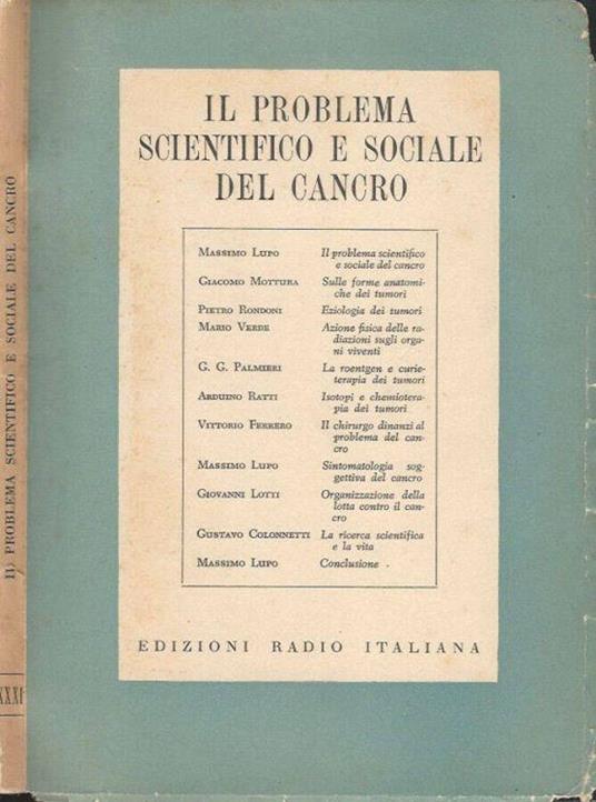 Il problema scientifico e sociale del cancro - copertina