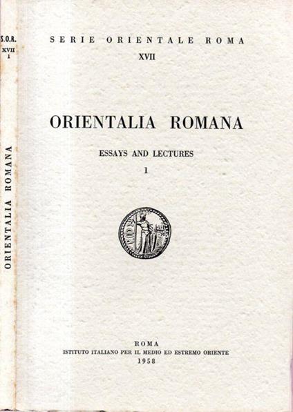 Orientalia romana N. I - copertina