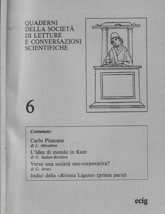 Quaderni della Società di letture e conversazioni scientifiche n. 6 anno 1985 - copertina