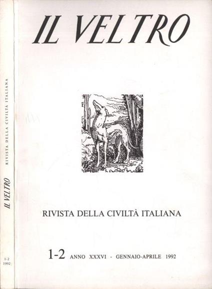 Il Veltro Anno XXXVI n. 1 - 2 - copertina