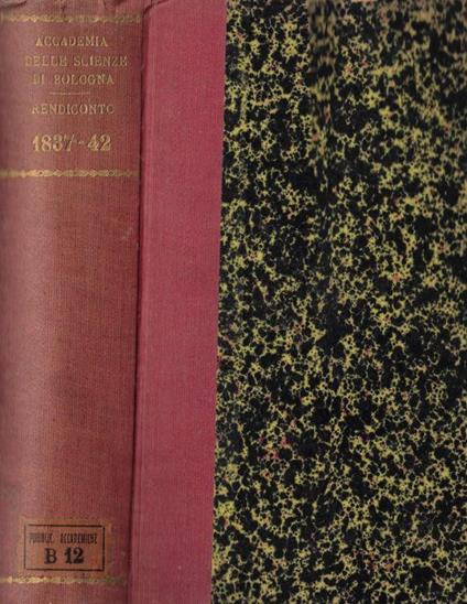 Rendiconto delle sessioni dell'Accademia delle scienze dell'Istituto di Bologna 1937-1942 - copertina