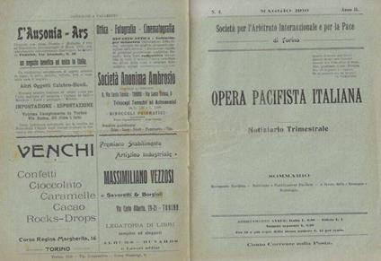 Opera Pacifista Italiana 1910 - copertina