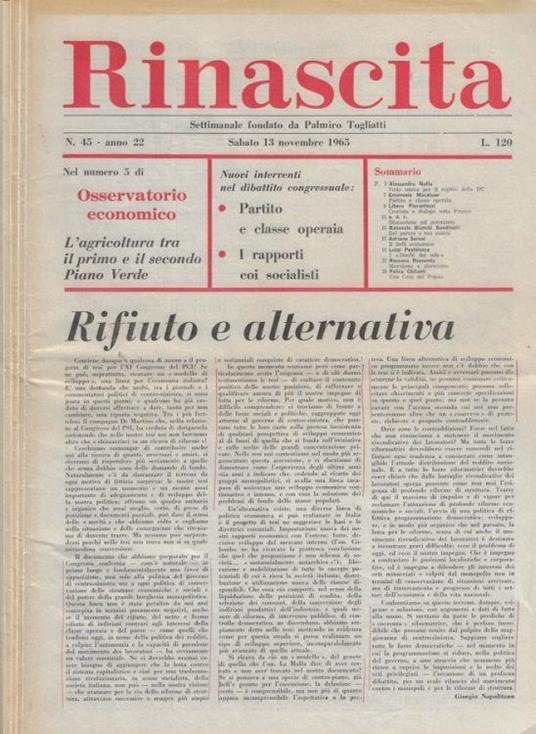 Rinascita- Anno 22, 1965 - copertina